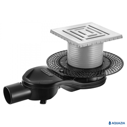 Трап водосток PLATZ Uno 150х150 Боковой выпуск (Матовый хром)