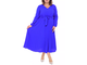 Нарядное женское платье трапеция из мягкого гофрированного материала  Арт. 14539-0085 (Цвет синий) Размеры 52-66