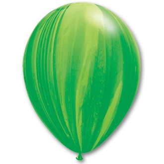 Воздушные шары с гелием "Супер агат зелено-салатовый" 28см