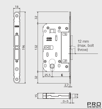 Замок AGB Touch & Close WC (матовый хром) B06502.50.78 (модификация 2)