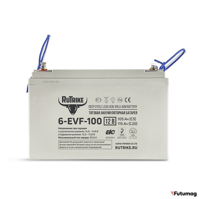 Тяговый аккумулятор RuTrike 6-EVF-100 (12V100A/H C3)