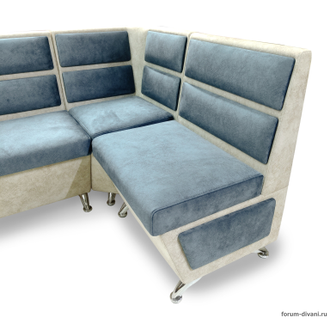 Кухонный Угловой диван "ФОРУМ-1МС", Серый/Слоновая кость, Правый