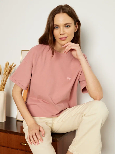 ЖЕНСКАЯ ФУТБОЛКА РОЗОВАЯ "ВОЗДУШНАЯ"