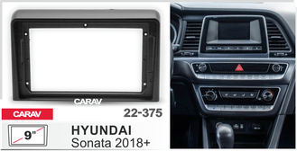 ПЕРЕХОДНАЯ РАМКА ДЛЯ УСТАНОВКИ АВТОМАГНИТОЛЫ CARAV 22-375: 9&quot; / 230:220 x 130 mm / HYUNDAI Sonata 2018+  Incar RHY-FC330