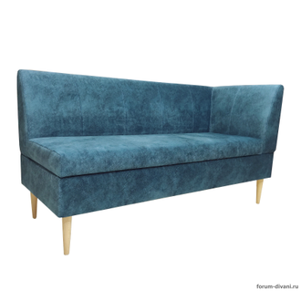 Кухонный ДИВАН "ФОРУМ-8Б" с боковой спинкой, Синий Правый