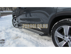 Пороги подножки "Luxe Silver" 1850 мм для Geely OKAVANGO I 2023-2025