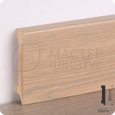 Плинтус деревянный ламинированный Дуб беленый