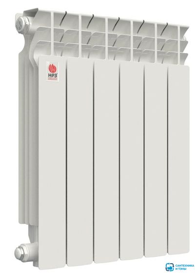 Радиатор алюминиевый НРЗ серия ЛЮКС 500/100 4 секций вес 1,2 кг 185Вт. Сделано в России.