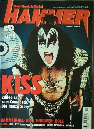 Metal Hammer Deutsch Magazine October 1998 Kiss, Hammerfall, Bolt, Иностранные журналы, Intpressshop