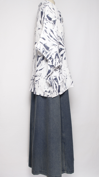 БЛУЗА ЛЁН "КИМОНО ХОМУТ АСТРА" белая, бежевая, св.бежевая, желтая до р.56