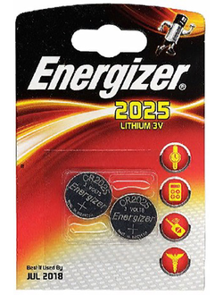 Батарейка CR2025 3B литиевая Energizer в бластере 2 шт.