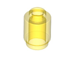 Brick, Round 1 x 1 Open Stud, Trans-Yellow (3062b / 3006844 / 306844 / 6238674)