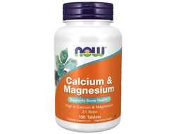 (NOW) Calcium & Magnesium / 500 mg & 250 mg - (100 табл)