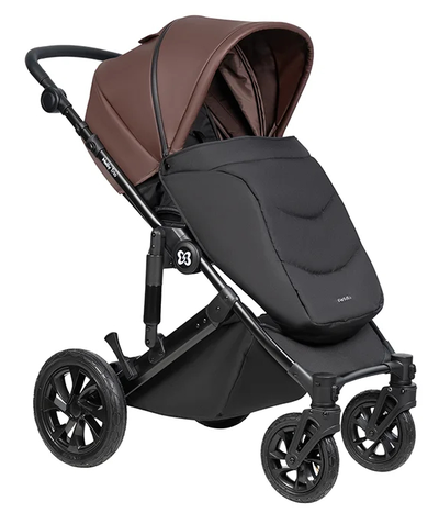 Детская коляска 3 в 1 Farfello Molly Trio Шоколадный (Экокожа)