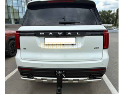 Защита заднего бампера двойная с перемычками Папа Тюнинг d60/42 для Haval H5 2024-