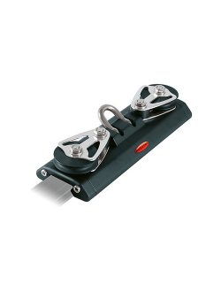 Каретка гика-шкота Ronstan Серия 30 RC13012 225х77мм 2450-4400кг с подвижной скобой и 2-мя одинарными шкивами Ø50мм для судов до 11-18м