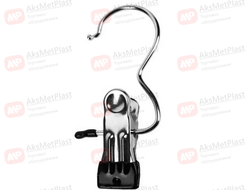 A021 Крючок-прищепка металлическая большая цвет: черный