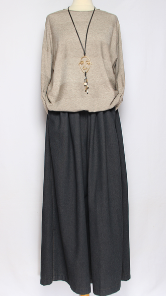 Джемпер "ПОЛОСКИ КУЛИСКА" шоколад, белый, бежевый, серый, джинс, розовый р.46-54