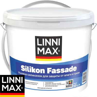 Краска фасадная силиконовая LINNIMAX SILIKON FASSADE Белая база 1 10 л