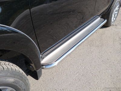 Пороги с площадкой (нерж. лист) 60,3 мм