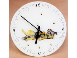 Настенные часы Собака 3 стеклянные 30 см