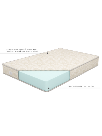 Матрас без пружин из пенополиуретана , средняя жесткость - Монолит ППУ -10