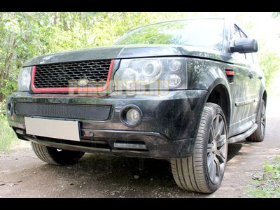 Защита радиатора Land Rover Range Rover Sport I 2005-2009 (3D) black низ PREMIUM