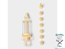 Шприц кондитерский «Сластёна», 8 насадок, 17×5×5 см, МИКС