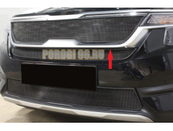 Защита радиатора для KIA Seltos 2019- black верх PREMIUM