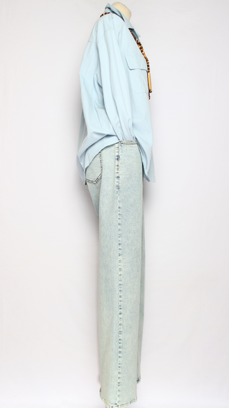 Джинсы "ТРУБЫ РЕЗИНКА" 21037 св.голубые р.31,33,34