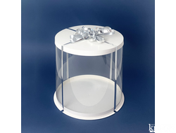 Коробка для торта JUST. Белая. Диаметр 30 см, Высота 28 см, Упаковка 10 штук