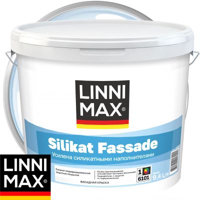 Краска фасадная силикатная LINNIMAX SILIKAT MASTER FASSADE Белая база 1 10 л
