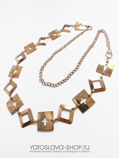Цепь с золотыми ромбами и квадратами