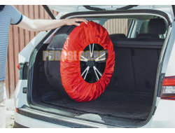 Чехлы для хранения автомобильных колес, 1 штука, размер от 15” до 20”, цвет черный/красный