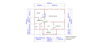 Б-24 ГАБАРИТНЫЕ РАЗМЕРЫ: (6Х9М) 1 ЭТАЖ, ОБЩАЯ ПЛОЩАДЬ: 60М²