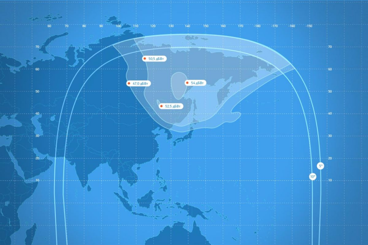 Спутник Экспресс-АМ5 карта