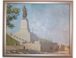 Овчинников Н. В. Памятник Сталину на "Волго-Дон" к.м. 32Х40 1952г (248)