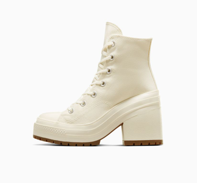 С чем носить кеды белые высокие Converse Chuck 70 De Luxe Heel на каблуке