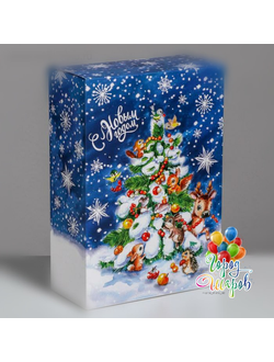 Складная коробка «С Новым годом», елка, 16 ? 23 ? 7.5 см