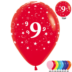 Воздушный шар "Девять" (Колумбия) 30 см.