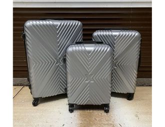 Комплект из 3х чемоданов ABS Х-образный S,M,L серый