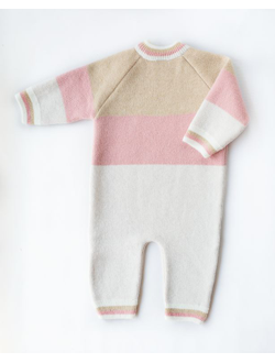 Комбинезон "Мишка" молочный/розовый