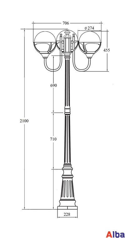 GENOVA 88109B Bl Парковый светильник