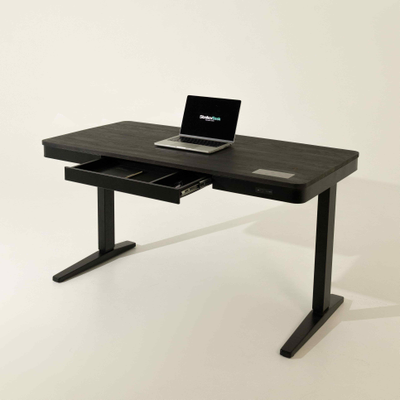 Умный стол 140×70 чёрный | массив дуба графит