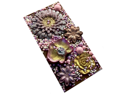 Шоколадная плитка Бельгийский шоколад 160 грамм Цветочная композиция №5