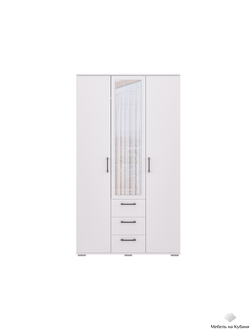 Шон-12 Шкаф распашной с зеркалом 2100х1200х540 Белый