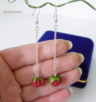 Серьги-цепочки "Малинки" .