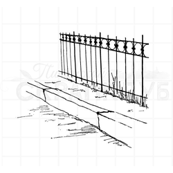 Штамп решетка с тротуаром, питерские мотивы, городская симфония