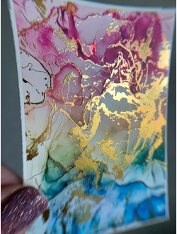 Слайдеры фольгированная акварель Alcohol Ink NF-013 GOLD