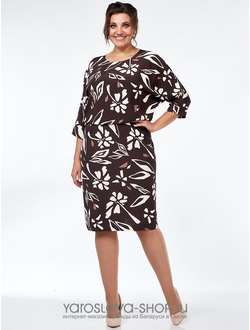Модель : 2501.Женское нарядное платье с цветочным принтом.